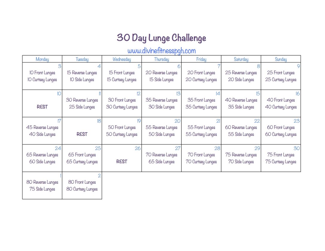 30 Day Lunge Challenge